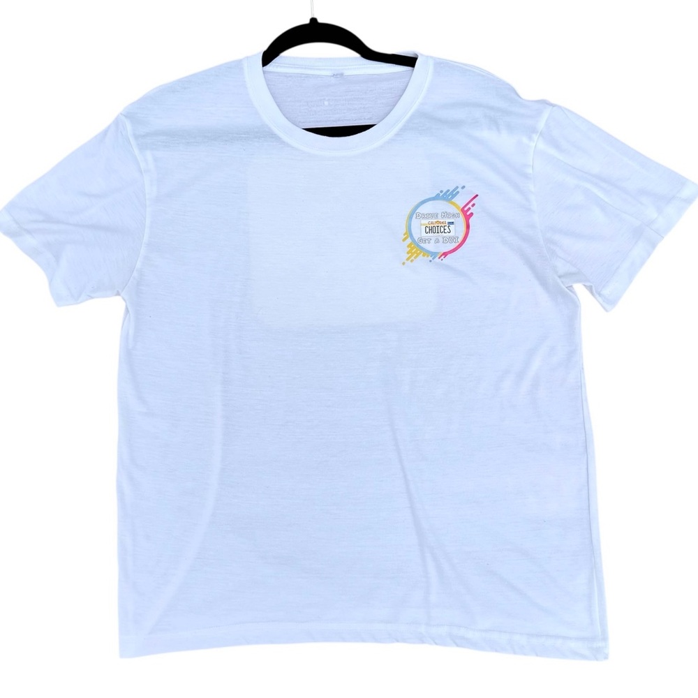 Men's Graphic T-Shirt Tee Ca.
CHP/Tulare Co. Choices Short Sleeve White Size S
